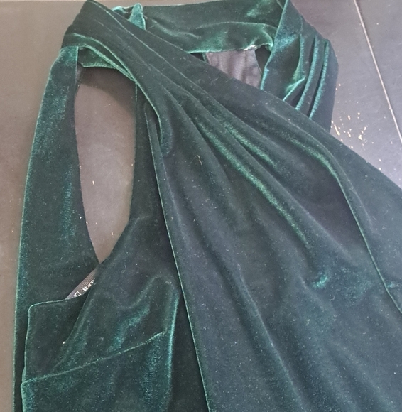 Rachel Rachel Roy Elegant Harland Open Back Green Velvet Jumpsuit    Size XL - Picture 11 of 15